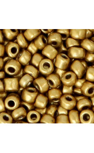 Glasperlen rocailles 6/0 (4mm) Antique gold metallic